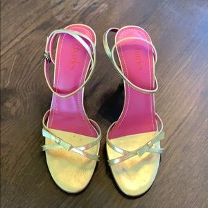 Charles David Gold Strappy Heels